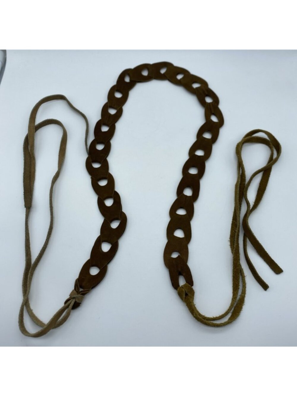 Women’s Brown Genuine Leather Loop Tie Belt – Size S – 28" End‑to‑End - Picture 2 of 6